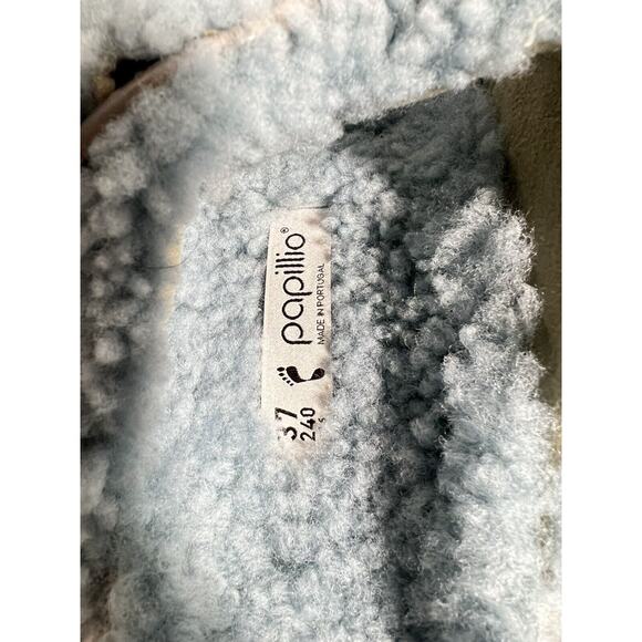 Birkenstock Papillo NWT Blue Shearling Arizona Big Buckle 37 EU 6.5 US Narrow - Picture 8 of 9